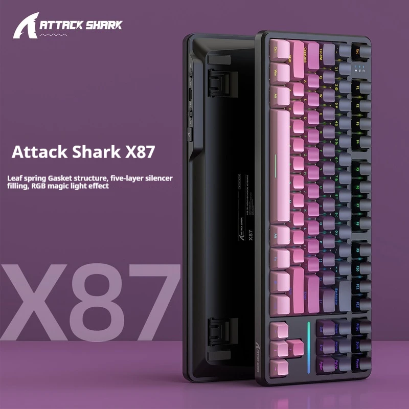 

Attack Shark X87 Wireless Bluetooth The Third Mock Examination Mechanical Keyboard Game Customized Esports Profile Game Keyboard