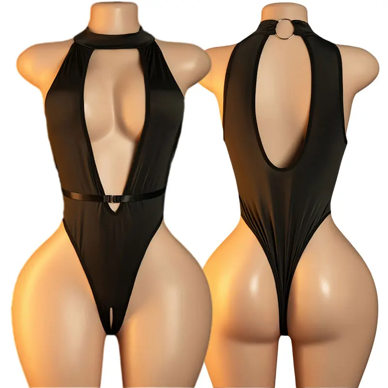 19+ Adult Sexy Lingerie Woman Role Play Toys Hot Crotchless Design Deep V Backless Open Bra Erotic Bodysuit Sex Shop Sexy Tooys