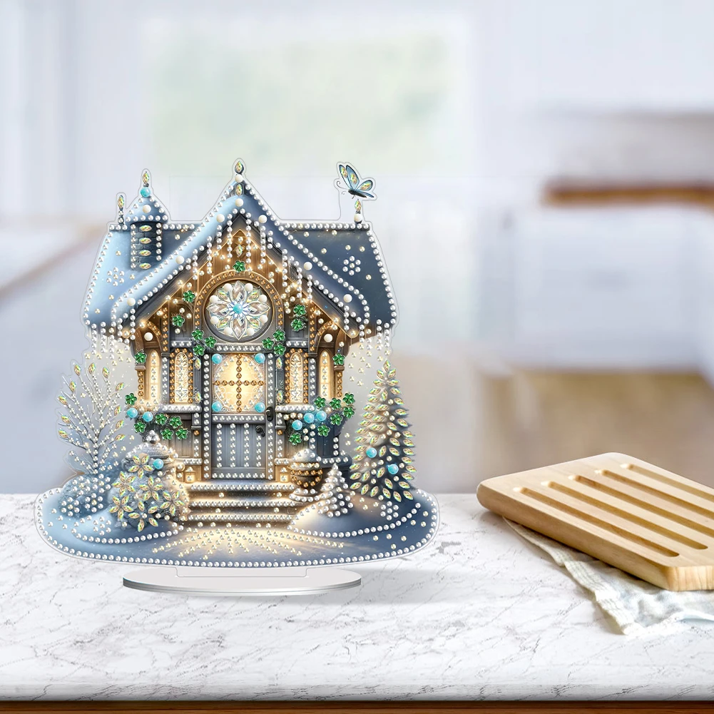 

Набор для алмазной вышивки «Рождественский домик» из акрила, 5D, DIY, для декора стола, украшение для спальни