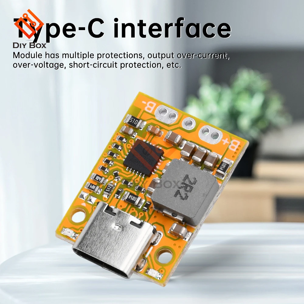 2S 3S BMS Mini Lithium-ion 18650 Battery Charging Boost Converter Module Type-C QC Fast Charge Board With Balanced/Indicator