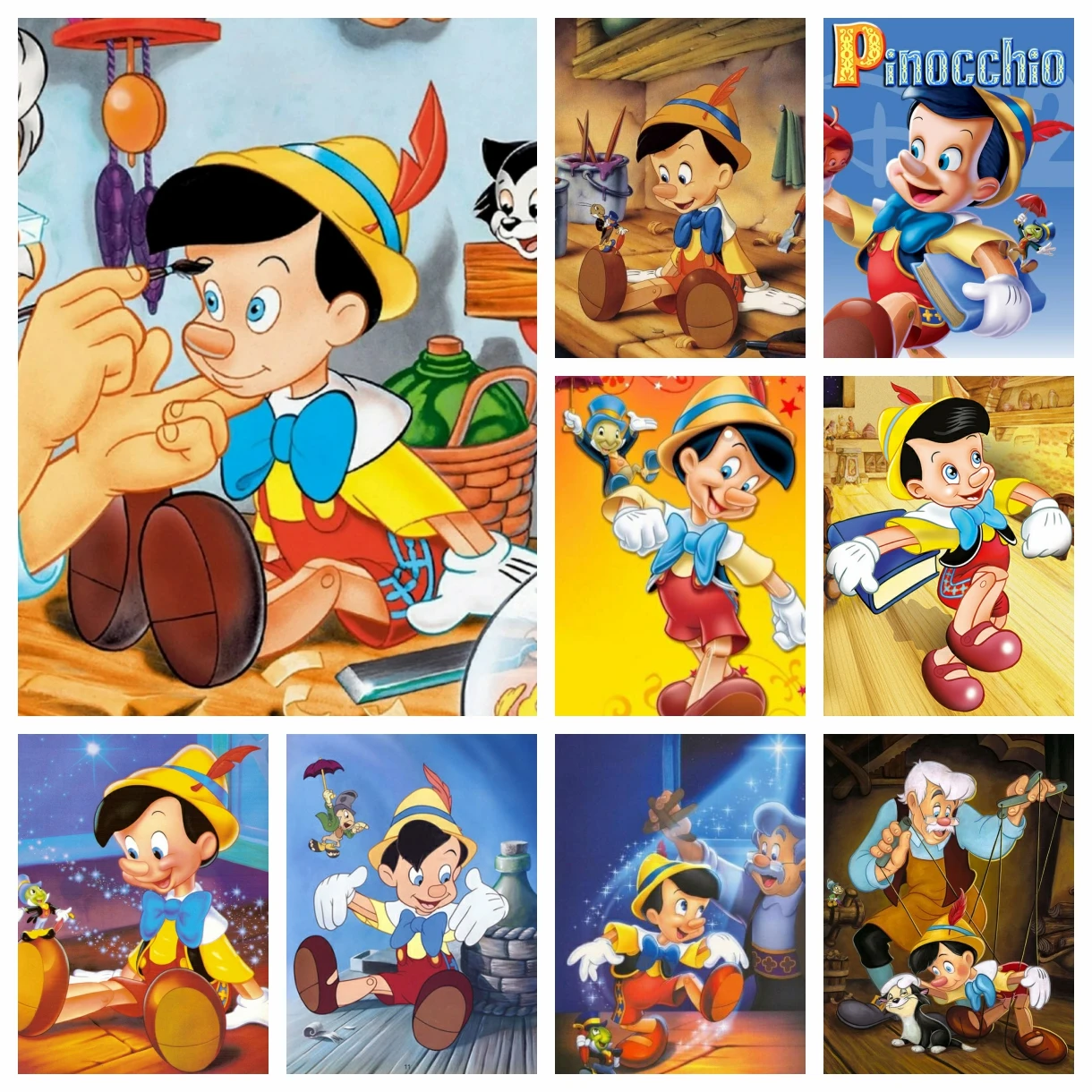 

Новое поступление Диснея, алмазная живопись, вышивка для мальчика, мозаика Пиноккио, мультяшная вышивка крестиком, домашний декор, детский подарок, поделки