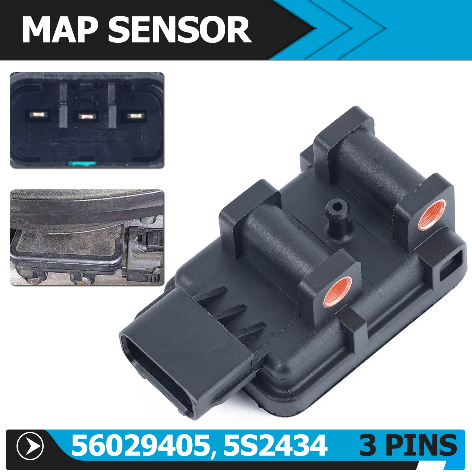 Manifold Air Pressure MAP Sensor Intake Maniflod Engine Compartment 56029405 For Jeep Grand Cherokee TJ 4.0L 4.7L 97-04 Dodge