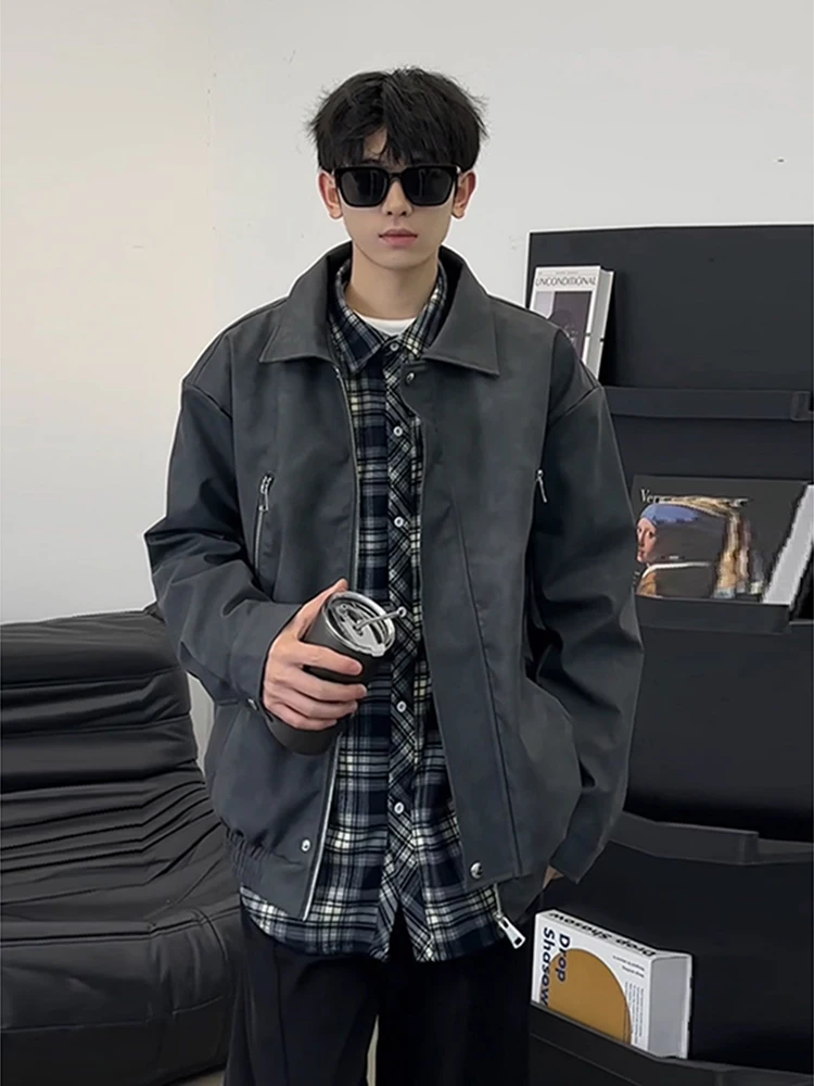 

Мужская куртка-бомбер в стиле ретро-американский харрингтон с двойной молнией и воротником, теплая осенняя одежда для работы