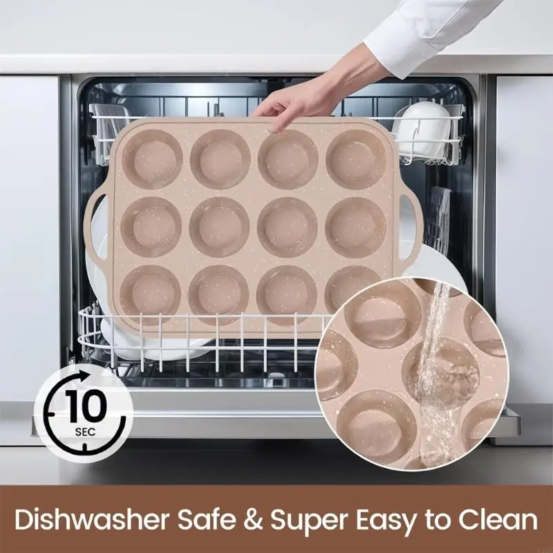 Multipurpose Silicone Muffins Tray Oven Safe To 230℃ Safe Flexible Design For Baking Cakes Brownies Chocolate Mousses Y4QC