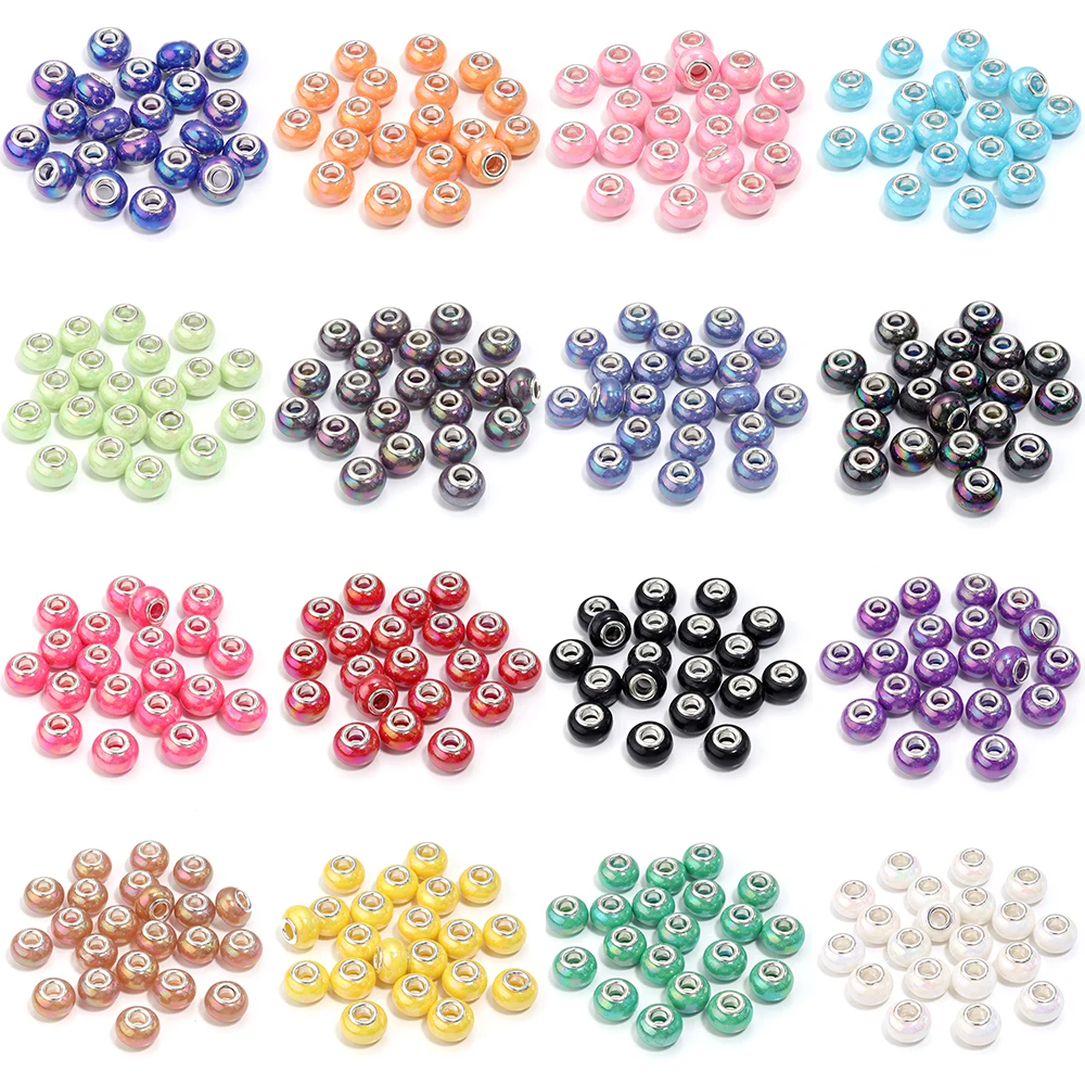 20Pcs Resin Round Beads for DIY Bracelet and Necklace Making