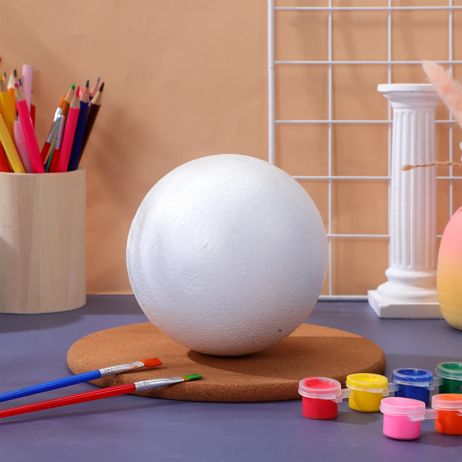 

6pcs 12Cm Foam Balls For Painting Craft Supplies Diy Ball Smooth Blank Ornament Children Educational Art Project Styrophome