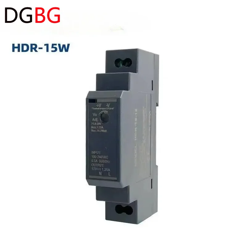 HDR-15W 5V 12V 15V 24V 48V SMPS 110V/220V AC To DC DIN Rail Installation Ultra Slim Industrial Switch Power Supply