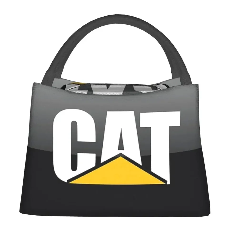 Cat-caterpillar Logo Lunch Bags Insulated Bento Box Resuable Lunch Tote Picnic Bags Cooler Thermal Bag for Woman Student School