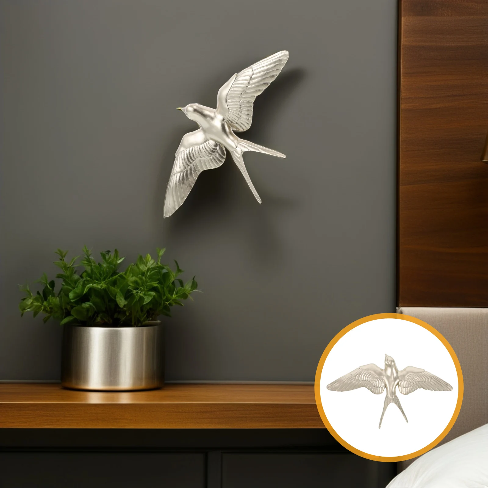 

Creative 3D Decor Resin Hanging Sculpture Farmhouse Style Home Living Room Entryway Dining Area Bird Art Decorative Wall Art