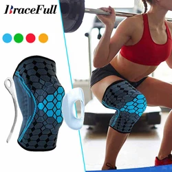 1Pc Knee Brace for Working Out with Ring-Shaped Silicon Pad for Knee Pain Relief with Stabilizer,Knee Compression Sleeve Support