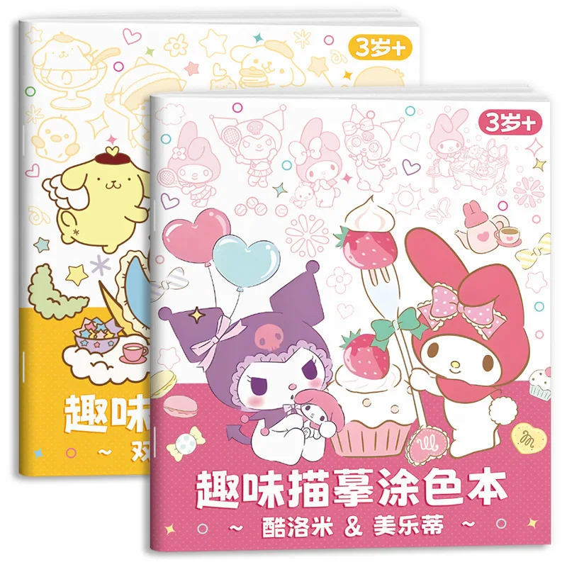 Imagem -06 - Sanrio Kuromi Infantil Pintando Caderno Colorir Cópia Notebook Escola Primária Desenhos Animados Anime Line Draft