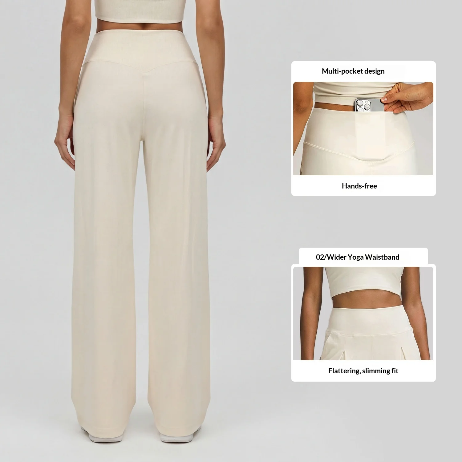 SHINBENE Leisure Sport Pants for Women, Loose and Slimming, Suitable for Yoga and Fitness, Straight and Wide-leg Pants