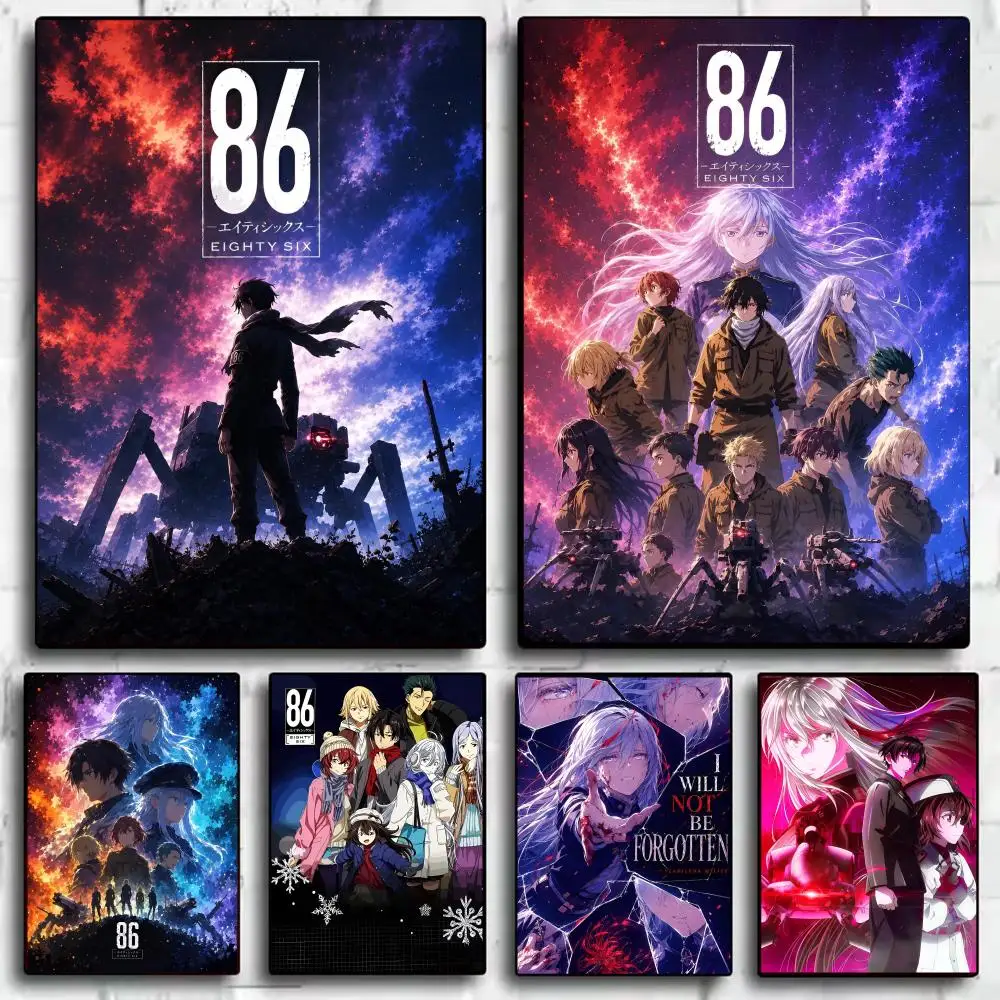 86 E-Eighty Six Anime Poster HD Wall Stickers Mural Self-Adhesive Decals Home Decor Bedroom & Living Room Gift Idea