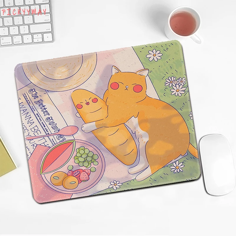 Bonito rosa mousepad acessórios do escritório portátil pequeno mouse almofada tapetes de mesa do computador kawaii pc tapete de mesa 18x22cm overlock deskpad