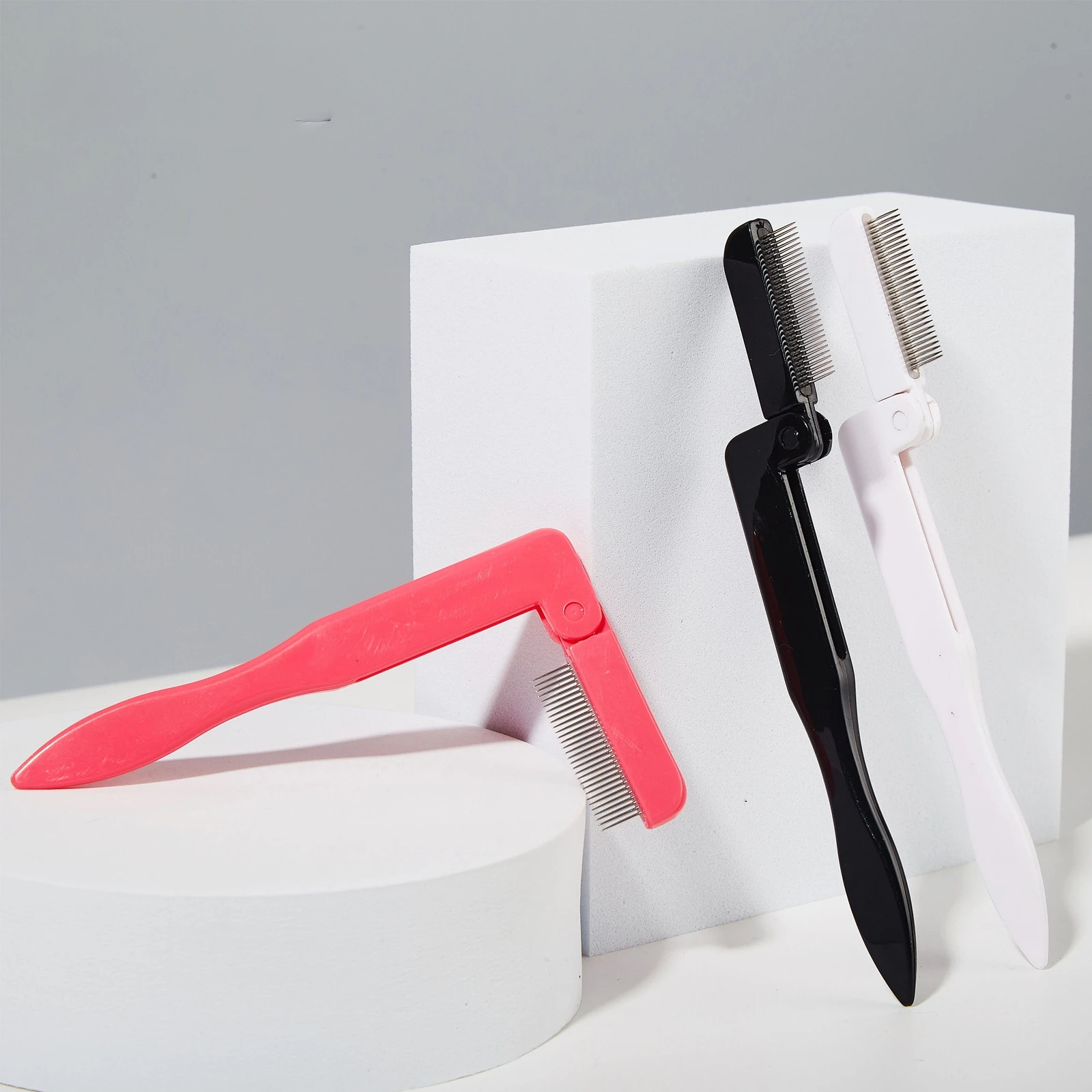 2PC Foldable Eyelash Curler Beauty Makeup Lash Separator Metal Eyelash Brush Comb Mascara Curl Beauty Makeup Cosmetic Tool