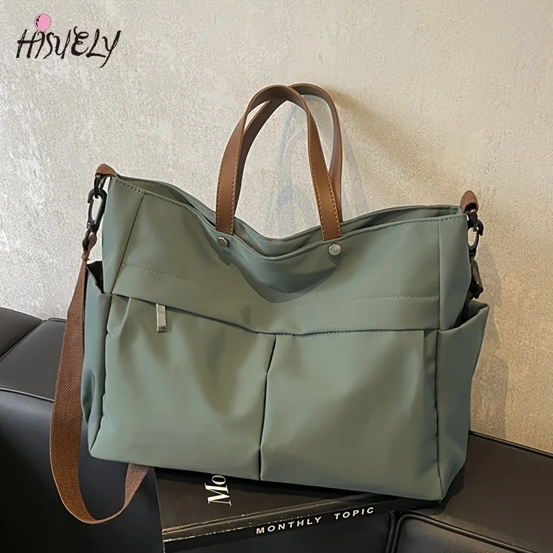 

Trend Nylon Tote Bag for Women Zipper Large Capacity Tote Bag with Pocket Cute Shoulder Bag for Womens 2025 Purses and Handbags