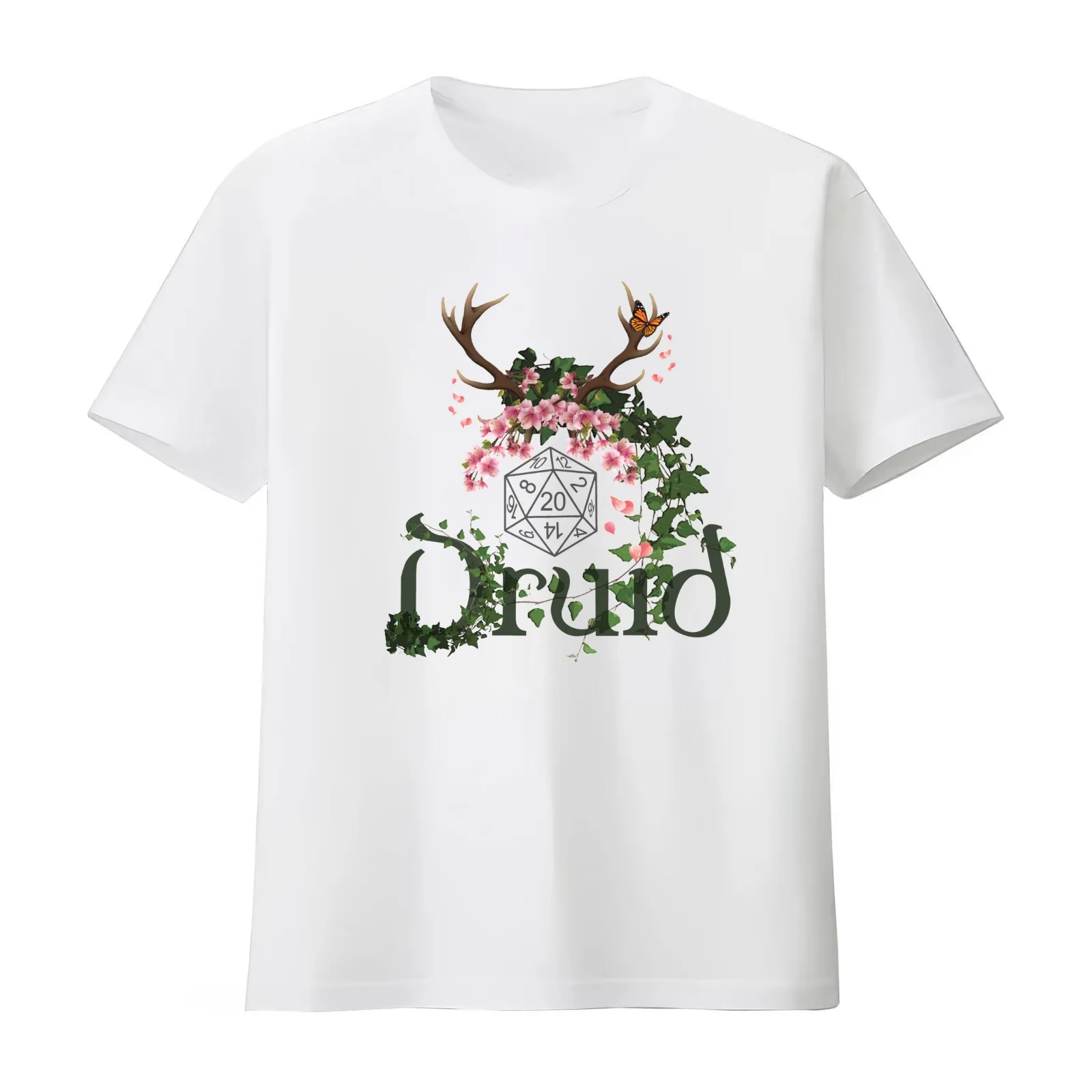 Druid T-Shirt Summer Casual Cotton Tee Oversized Streetwear Tops Vintage Graphic Print Loose Fit Short Sleeve 100% Cotton