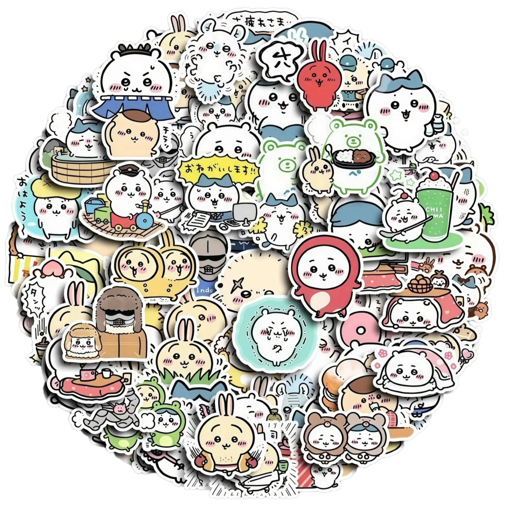 Autocollants imperméables Chiikawa, 60/65/97/100 pièces, mignons dessins animés, adaptés aux agendas, ordinateurs portables, décorations DIY et jouets pour enfants