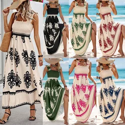 Women's Chest-Wrapped Beach Dress, Holiday Style, Printing Clothing, Hot Sale, New, 2024