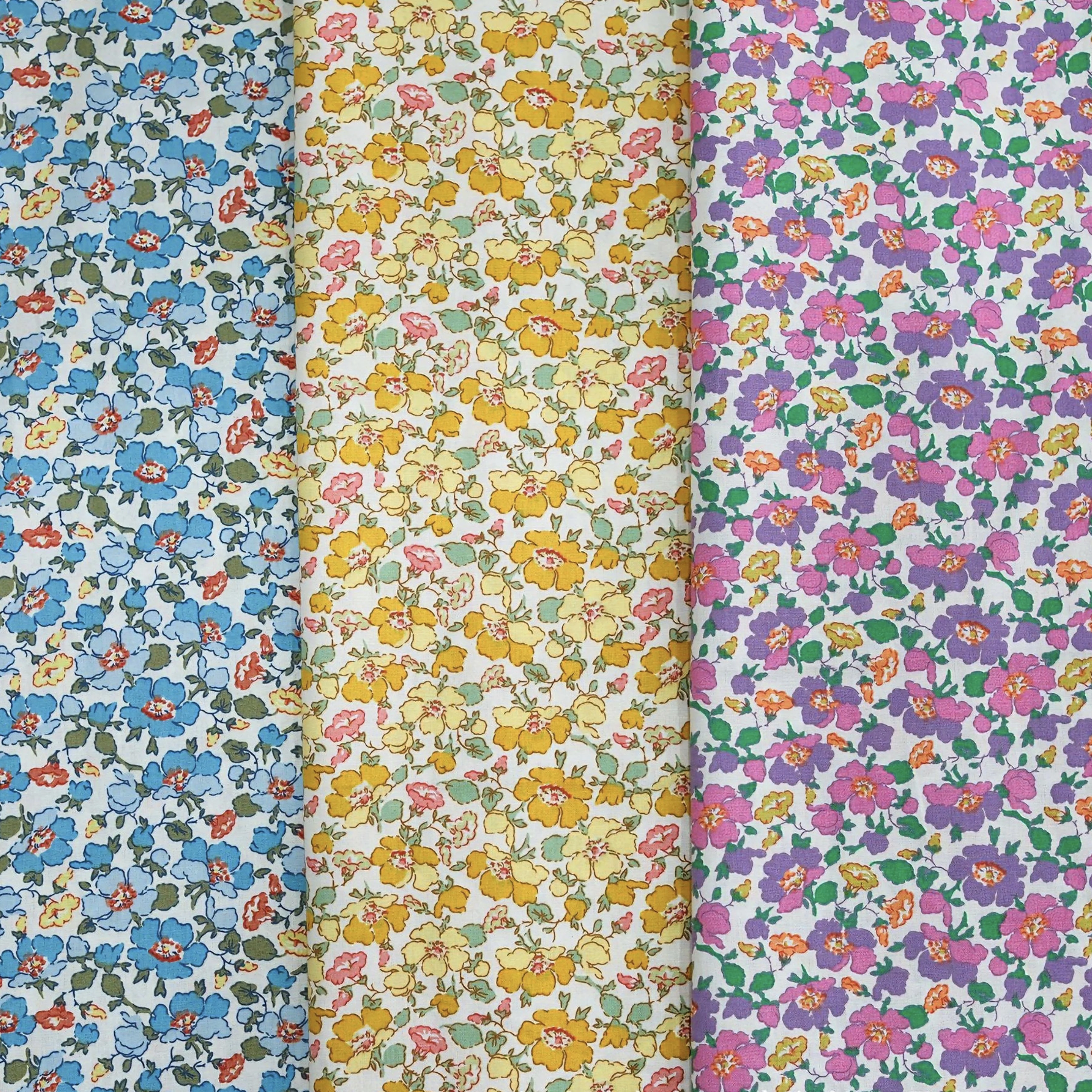High Quality Charming Vintage Style Multihued Floral Printed Cotton Fabric Great for Sewing Blouses Skirts and Handmade Artworks