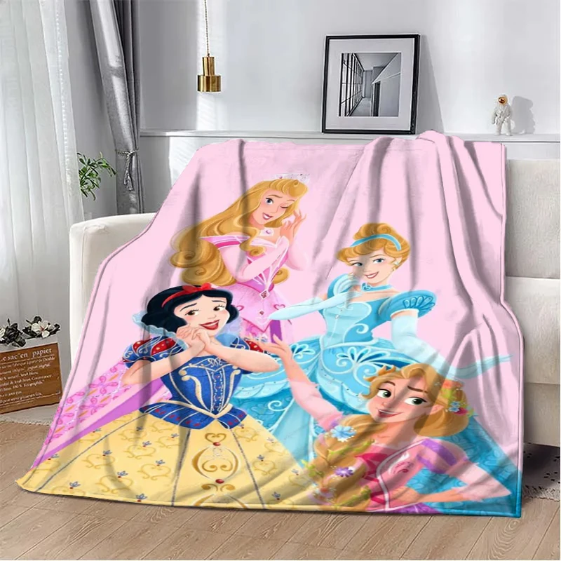 Disney Fashion Princess Throw Blanket Sofa Warm Soft Plush Nap Blankets for Bed Living Room Bedroom Home Travel Picnic Kid Gifts