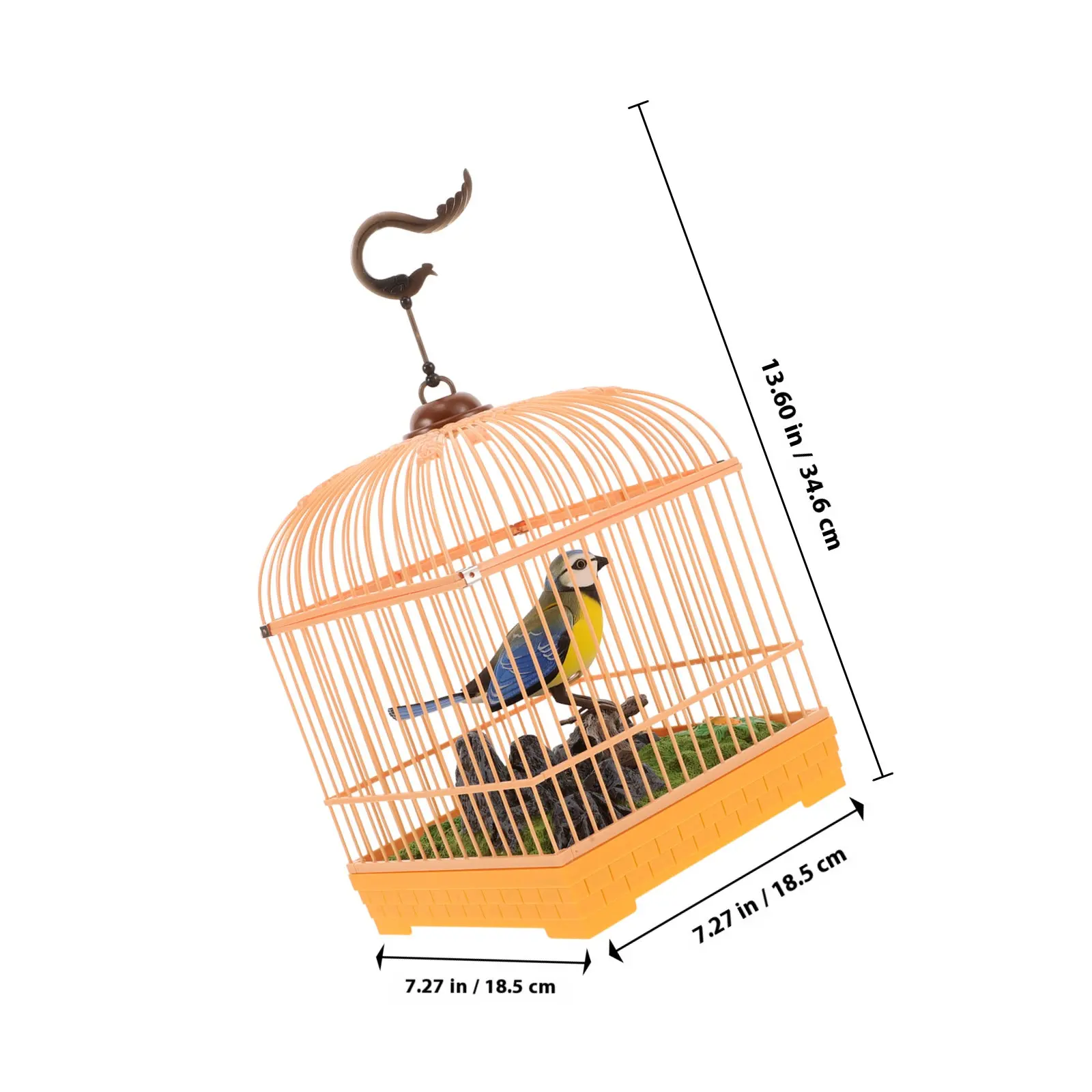 Electric Sound Activated Singing Chirping Bird in Realistic Cage Interactive Motion Activated Bird for Home Office Decor