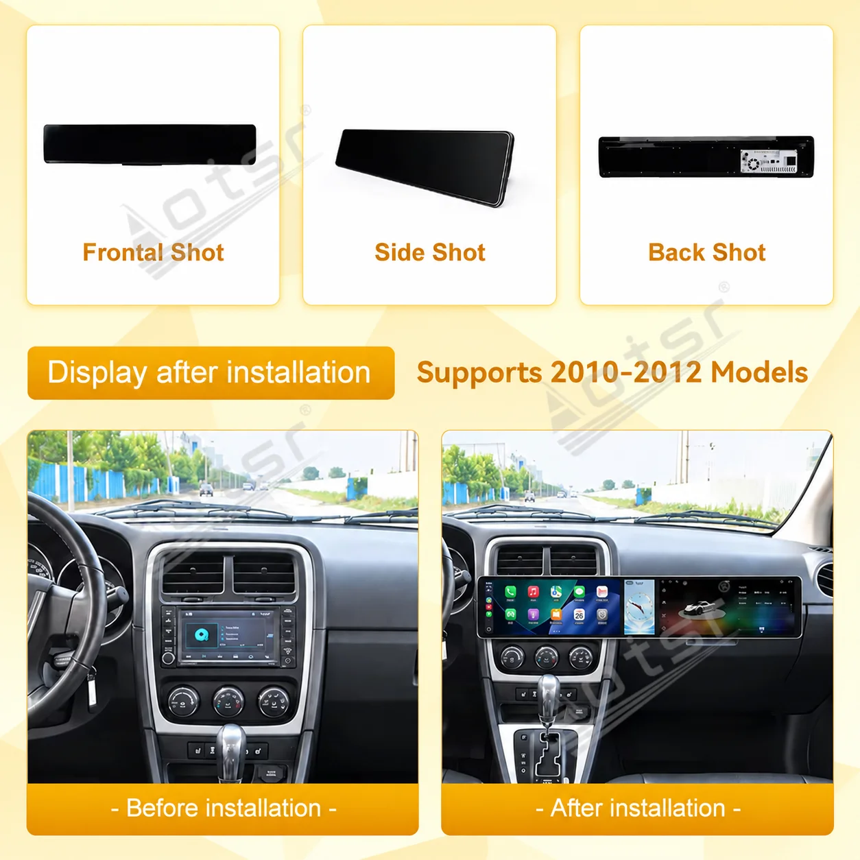 Lizpofly Android 15 Car Radio For Honda CR-V 2007-2011 Dual Display Digital Cluster Wireless CarPlay Multimedia Player Head Unit