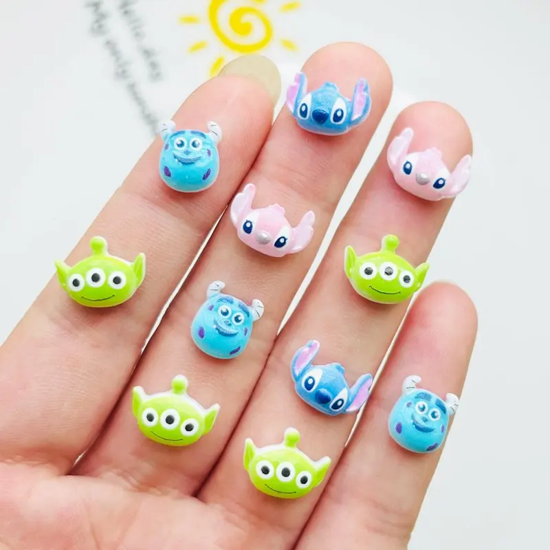 50 Pcs New Mini Kawaii Cartoon Animal Big Eared Monster Series Resin Scrapbook Diy Bow Decor Manicure Accessories Crafts