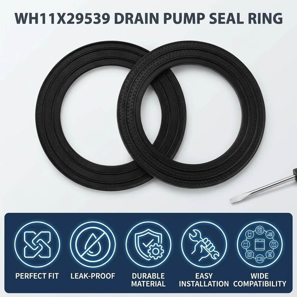 Homeowner Drain Pump Filter Gasket WH11X29539 Leak-Proof Seal Ring for Washing Machine Maintenance Durable Replacement Part