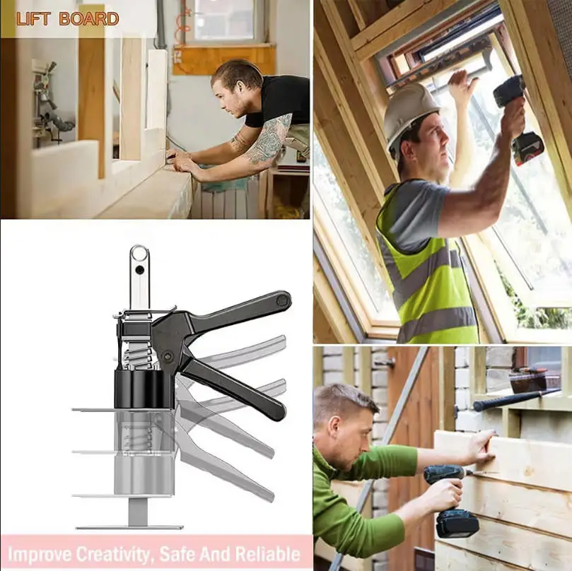 S/M/L Hand Lifting Tool Door Panel Drywall Lifting Elevator Tool Cabinet Board Lifter Tile Height Adjuster Labor-Saving Arm Jack