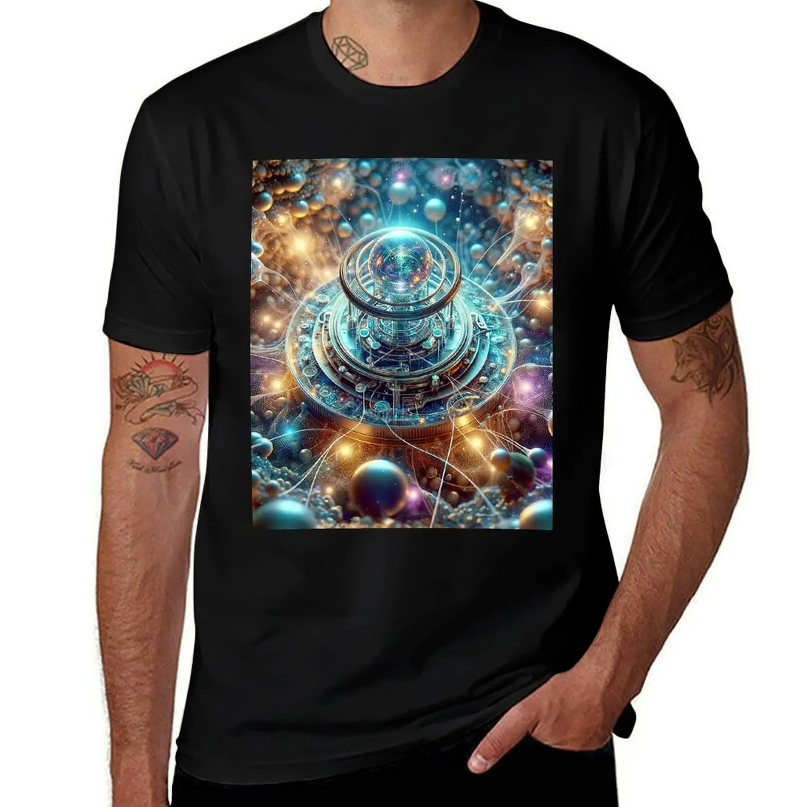 Liberar el núcleo cuántico hiperadvanzado: camiseta deformada de realidad, camiseta gráfica de gran tamaño, camisetas gráficas para hombre, anime