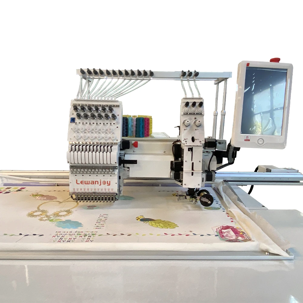 【Hot】Lewwanjoy High Speed Special Function Towel Chenille Flat One Single Head Embroidery hine 12/15 Needles Embroider Shop