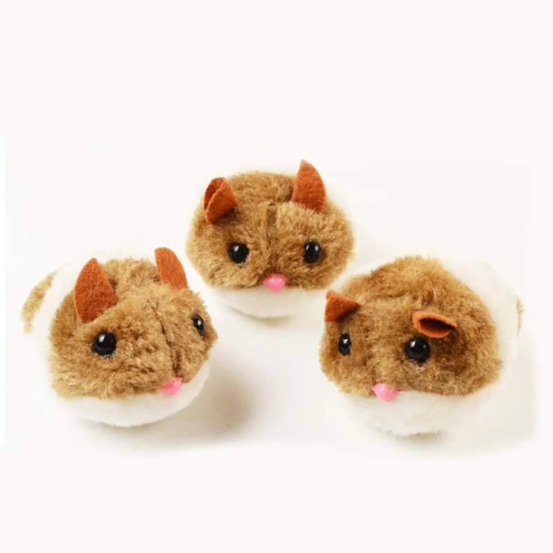 Pull String Mouse Vibrating Movable Interactive Toy Plush Mice for Cats Dropshipping