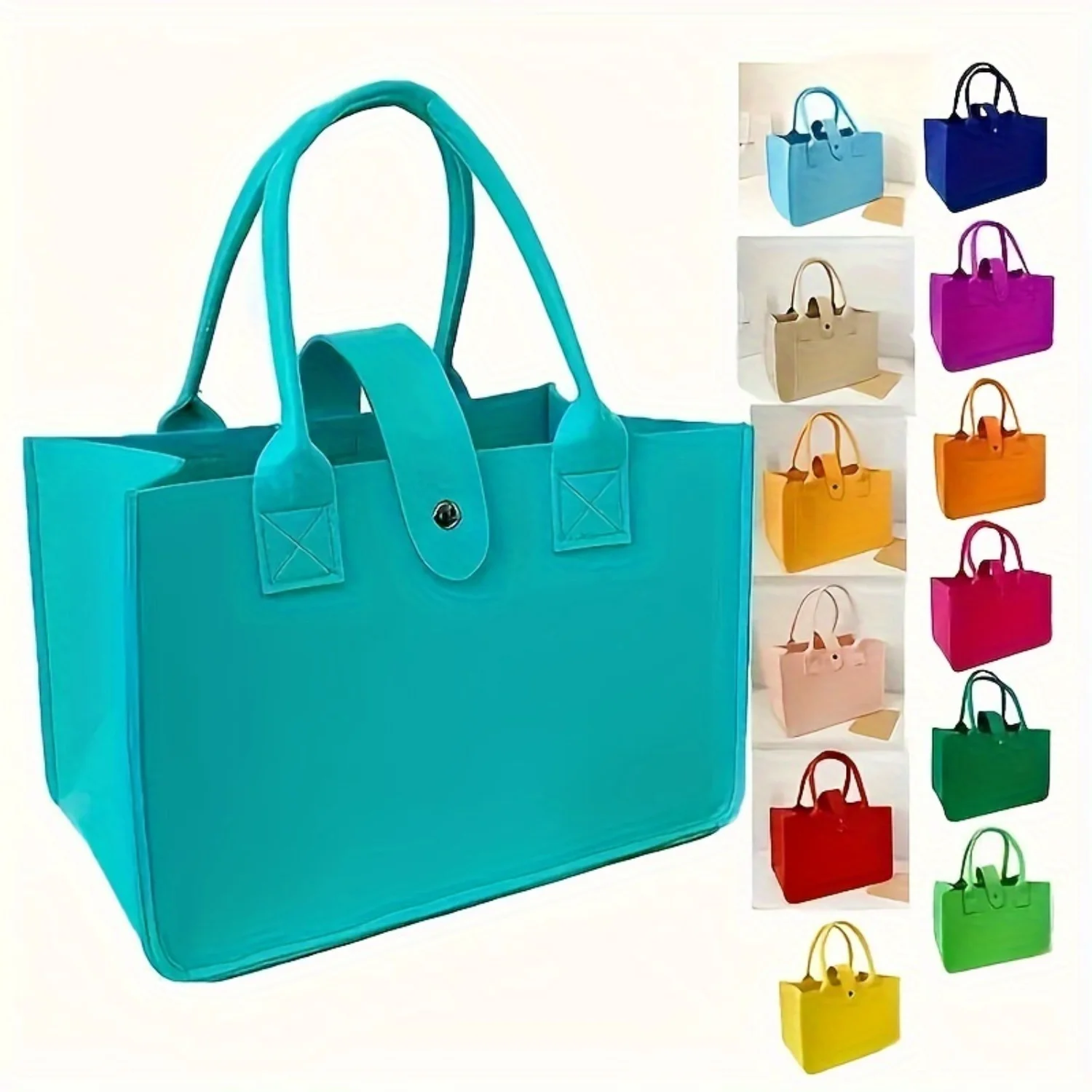 Elegant Carryall - Stylish Large Capacity Felt Tote Bag for Shopping, Mommy & Gifts Travel jewelry organizer Zipper bag Washbag