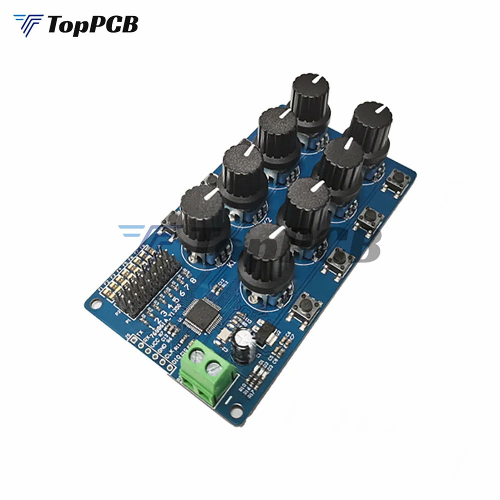 8 Channel Servo Driver Controller Tester Debugger Board Centering Instrument Module Overcurrent Protection for MG995 SG90 Servo