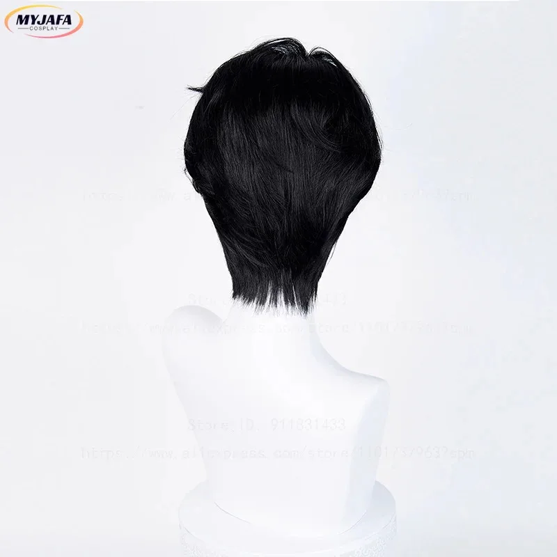 CyHigh جودة KPop شيطان الصيادين ساجا بنين جينو شعر مستعار تأثيري 28 سنتيمتر قصيرة سوداء مقاومة للحرارة الاصطناعية الشعر أنيمي الباروكات + غطاء شعر مستعار