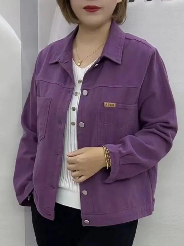 Casual Long Sleeve Women's Jacket 2025 New Style Pure Color Fashionable Slimming Korean Version Spring Autumn Ladies Coat