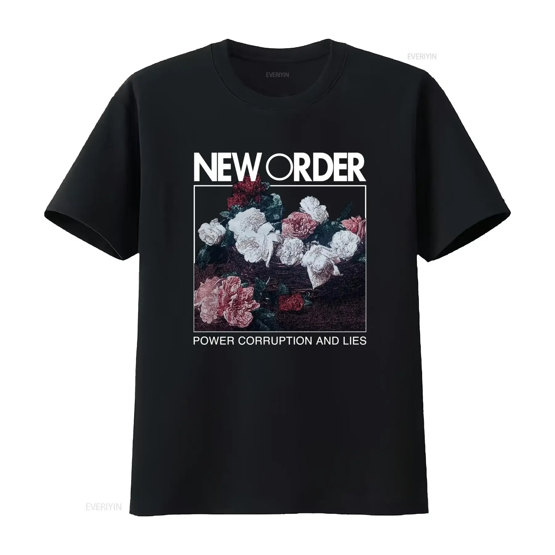 Rare New Order Power Corruption Lies Album Band Print T Shirt KM26 vintage Washed graphic Stylish Breathable homme Versatile