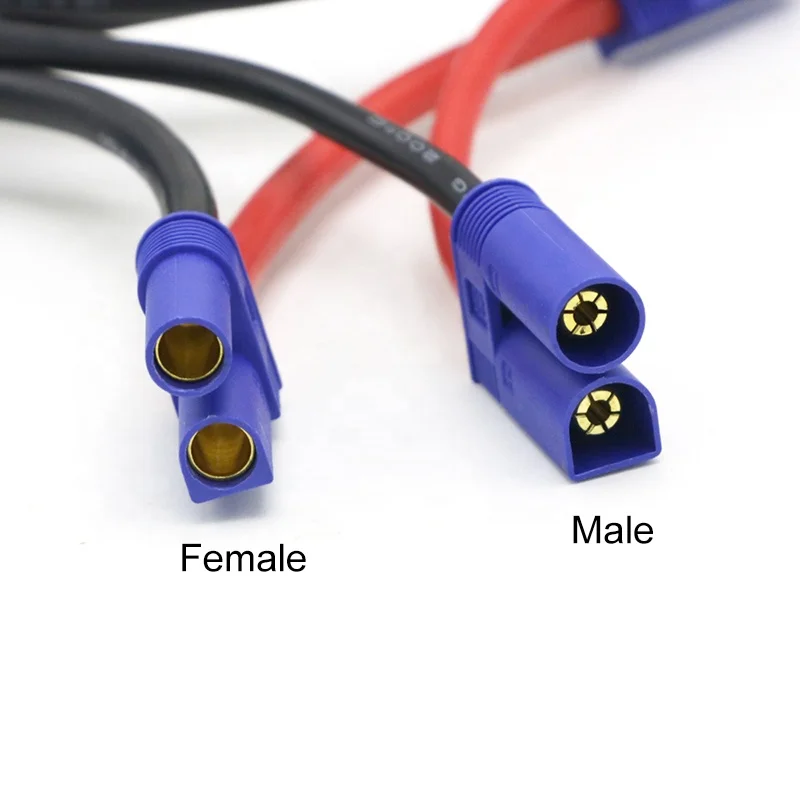 10 個 EC5 シリーズ 12AWG 100 ミリメートルシリアルワイヤーコネクタオス - メスプラスチック RC ドローンや飛行機用リポバッテリー充電器
