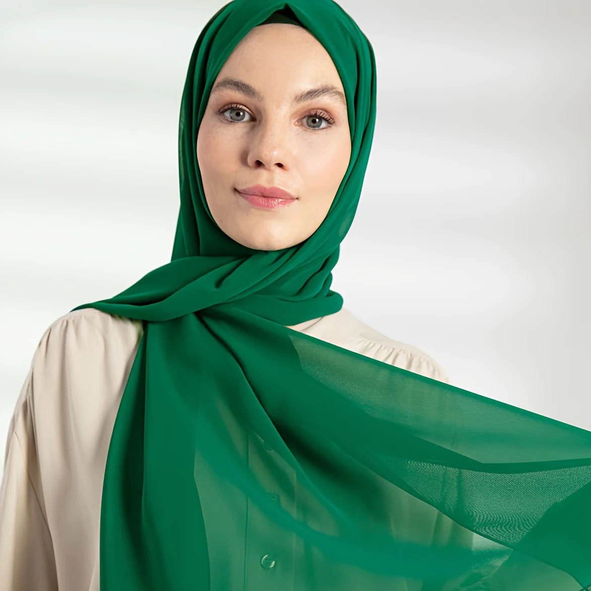 5PCS/Box Plain Hijab Bubble Chiffon Scarf Women Solid Color Muslim Shawls Hijabs Headband Islamic Headscarf Foulard Femme