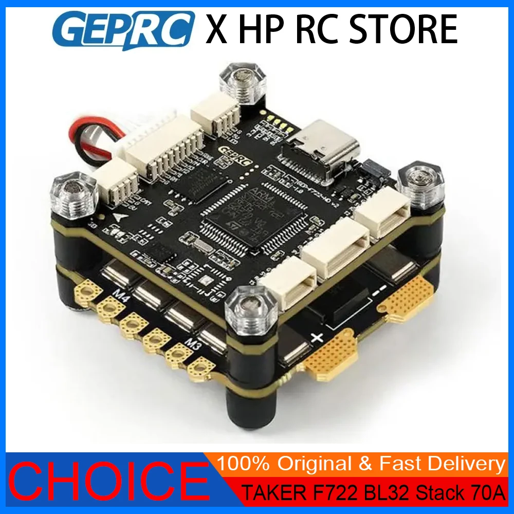 

GEPRC TAKER F722 BL32 Stack 70A FC Air Unit 3-6S LiPo 9V2.5A 5V3A BEC для FPV Drone