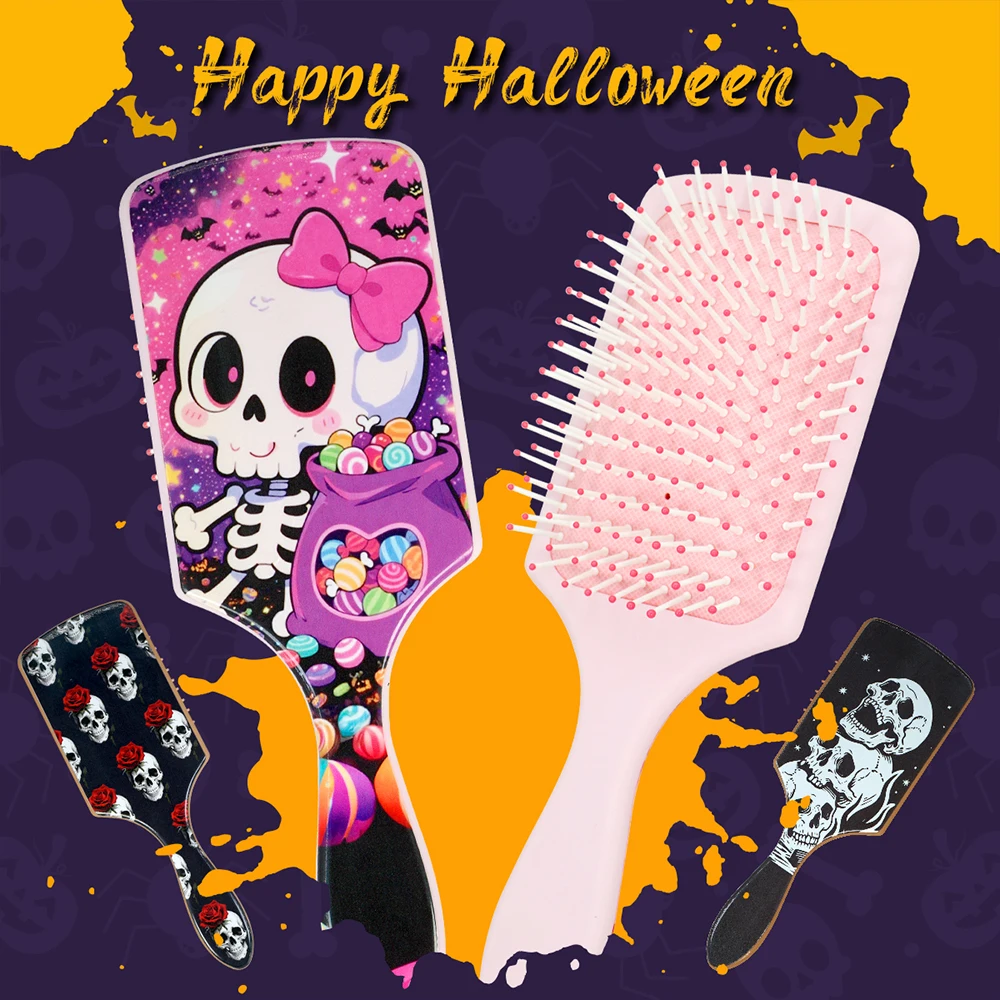 

Halloween Creative Design Hair Brush Paddle Detangling Scalp Massage Hairbrush Halloween Hair Accessories for Women Girls Gifts