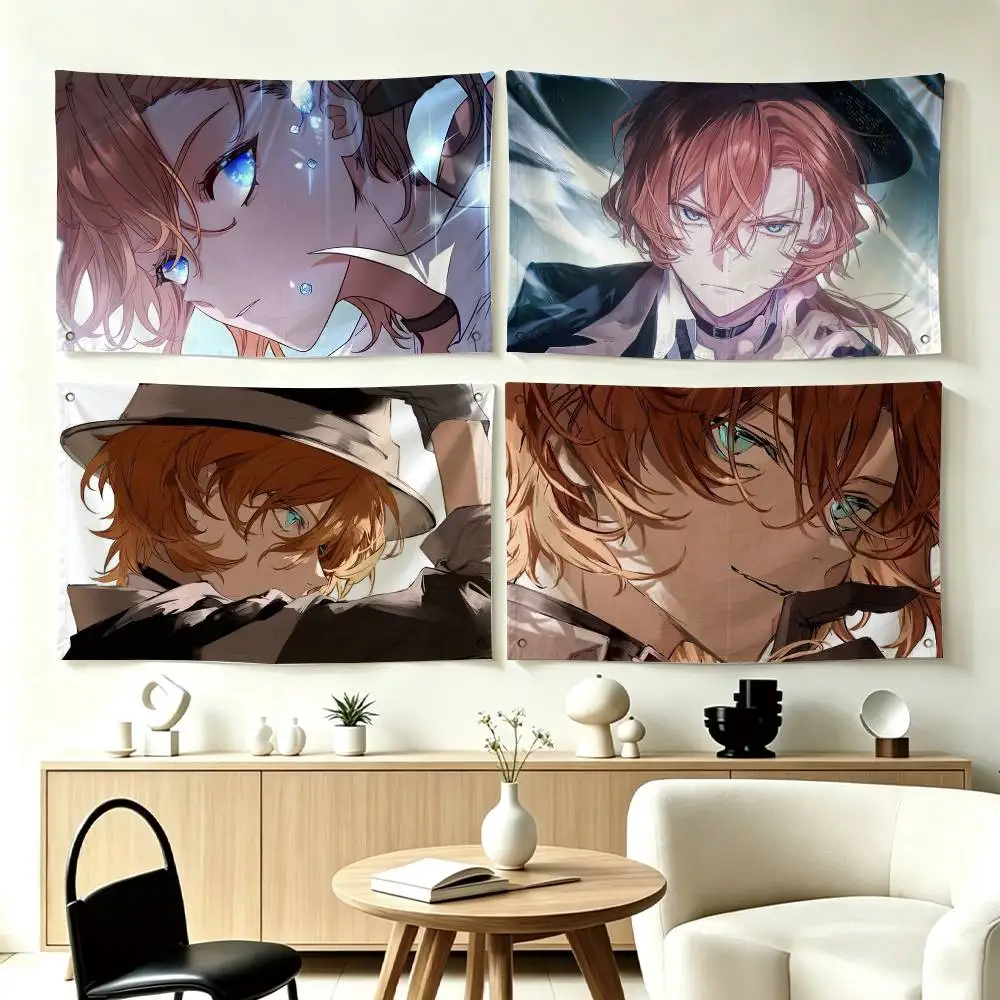 Bungo Stray Dogs Chuya Nakahara Flags Wall Hanging Tapestry Outdoor Garage Room Decorative flag Background Blanket