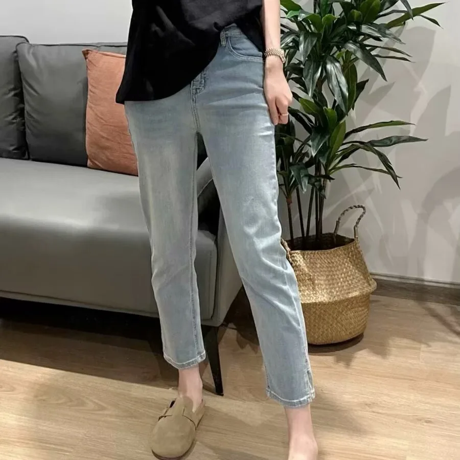 2026 New Fashion Women's Wide Leg Jeans With High Waist And Hanging  Leg Casual Look A-shaped elasticity PantsFeeling Straight