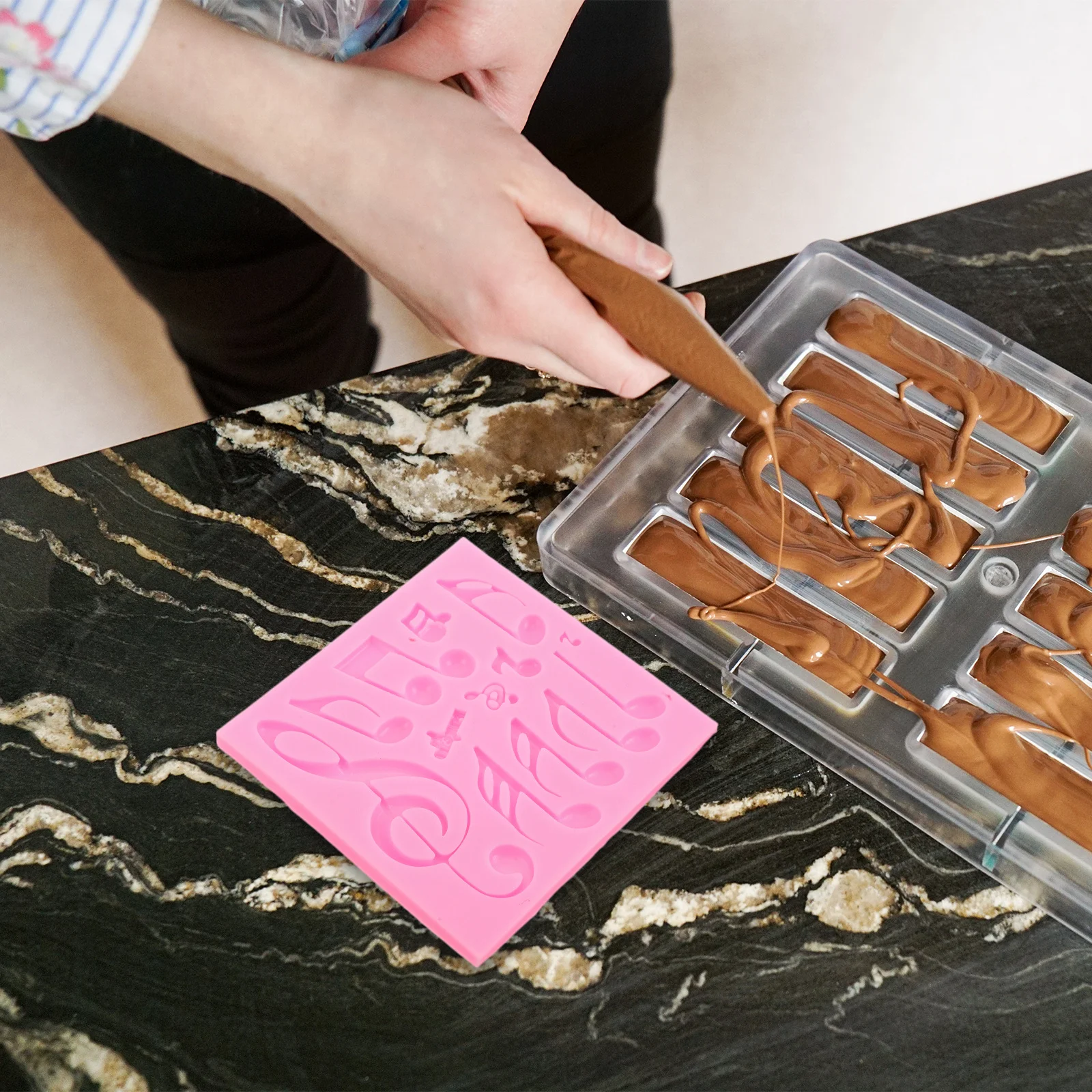 

Fondant Molds for Cake Decorating Note Chocolate DIY Music Mat Pink Silica Gel Silicone Candy