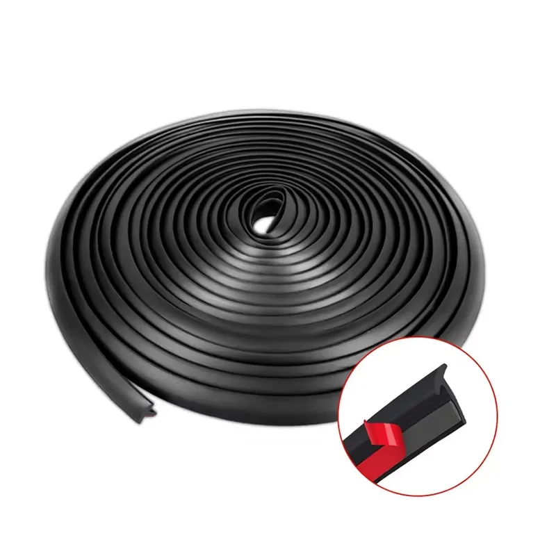 Kcimo T Shape Slanted Rubber Car Weatherstrip 2M 5M Edge Gap Filler Seal Strip For Fender Wheel Arch Bumper Auto Accessories