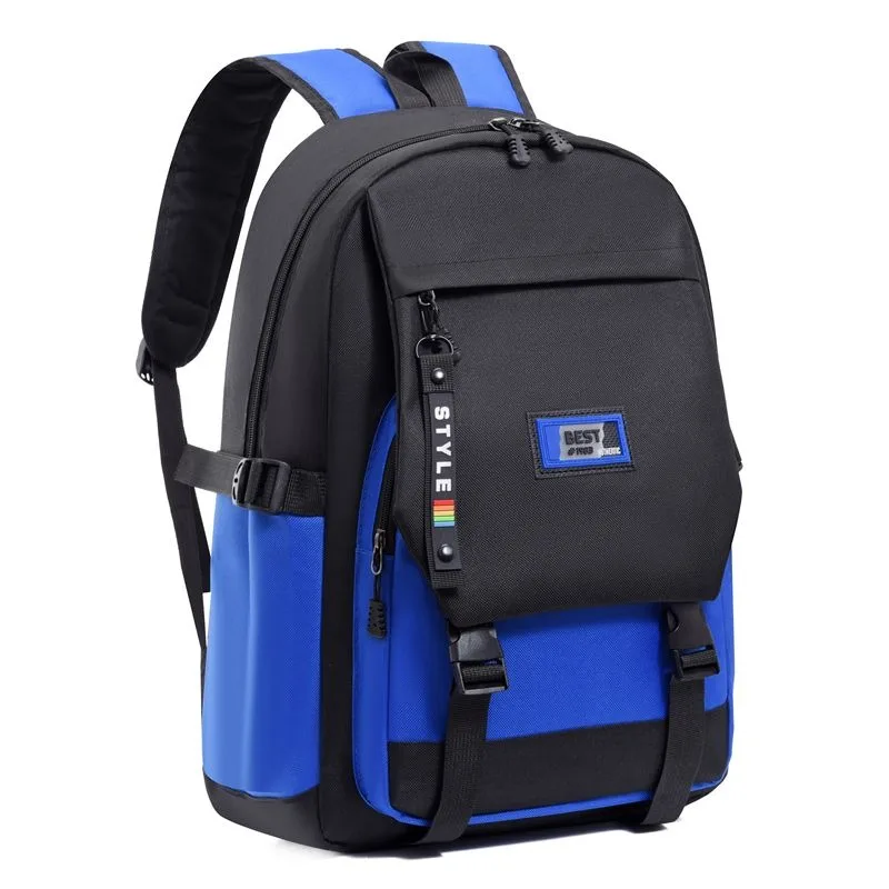 

2025 New School School Bag Boy Large Capacity Lightweight Waterproof Student Backpack Color Block Fashion Nylon Schoolbag