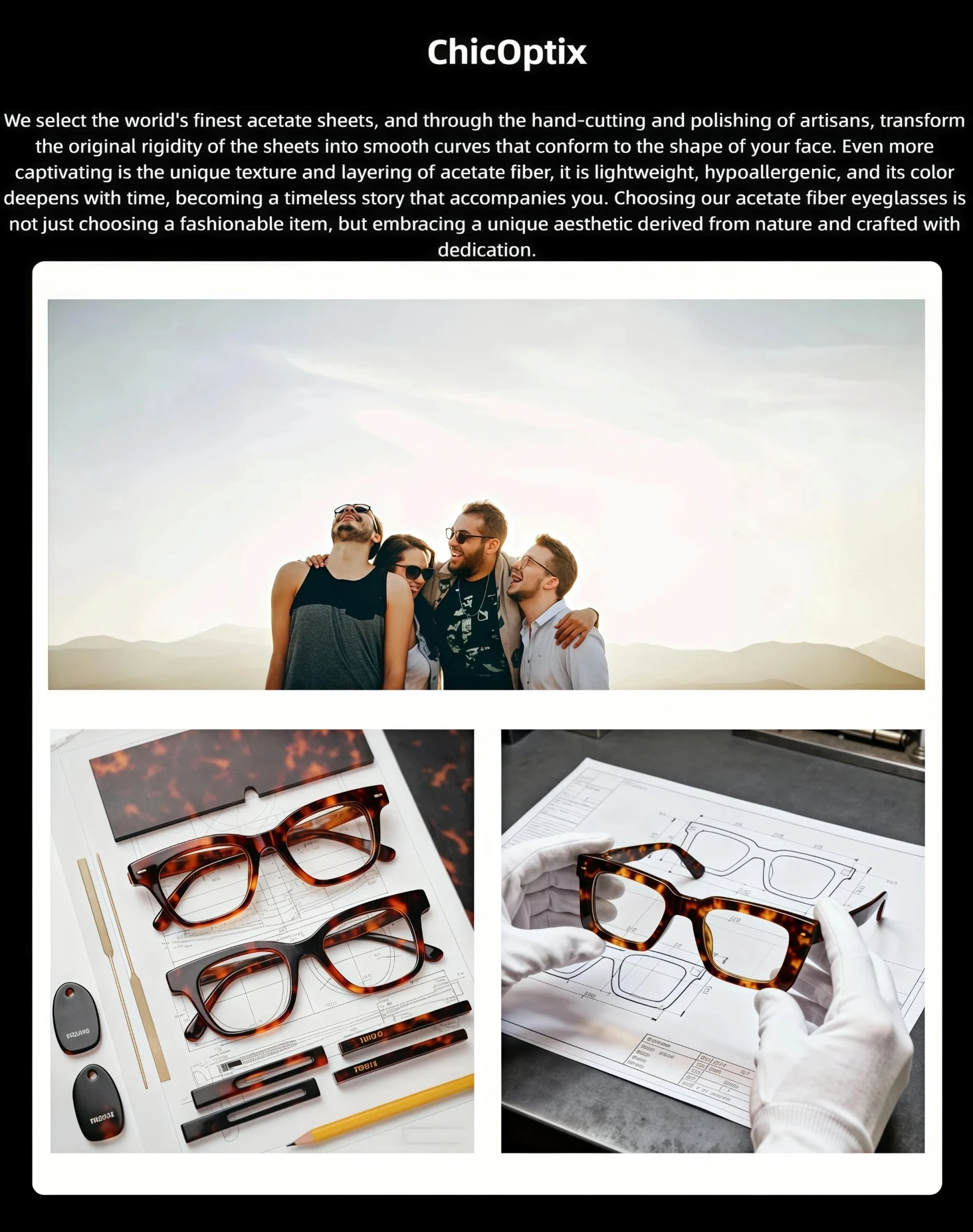 ChicOptix Retro Fashion Damen-Sonnenbrille mit Leopardenmuster, polygonale Sonnenbrille für Herren, Retro-Acetat-Sonnenbrille, UV400, für den Außenbereich, lässig – Detail 1