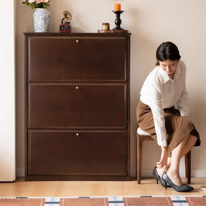 Wooden Big Size Shoe Cabinet Salon Events Save Space Minimalist Luxury Relaxing Shoe Shelf Organizer Gabinete Home Decoration