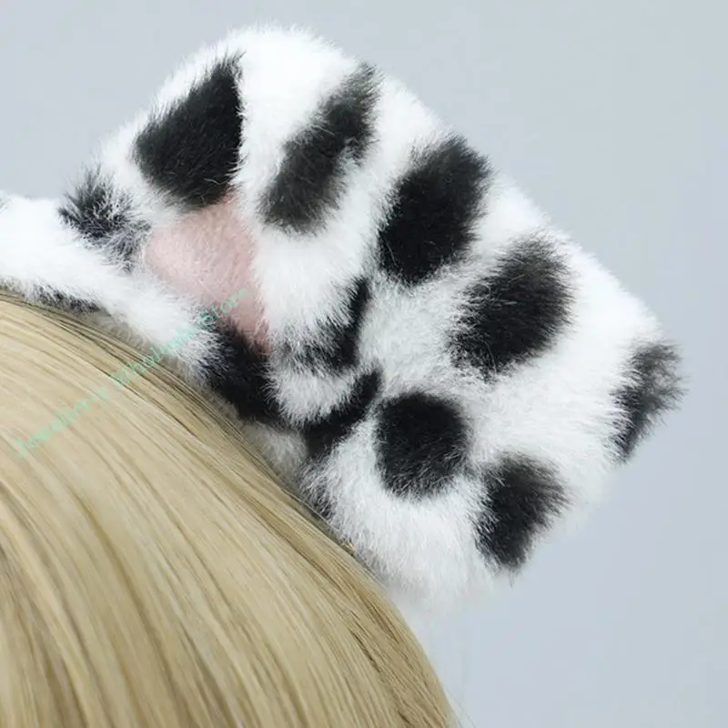 R7UF Cartoon Dog Ears Headband Animal Tail Collar Hair Hoop for Kids Shows Stage